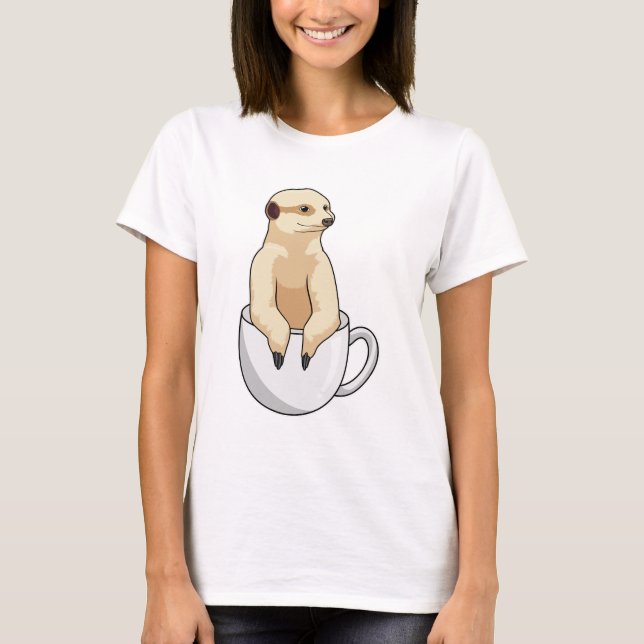 Camiseta Meerkat con la Copa de Café (Anverso)