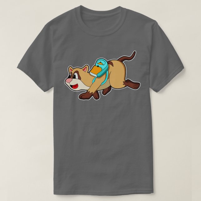 Camiseta Meerkat con mochila 2 (Diseño del anverso)