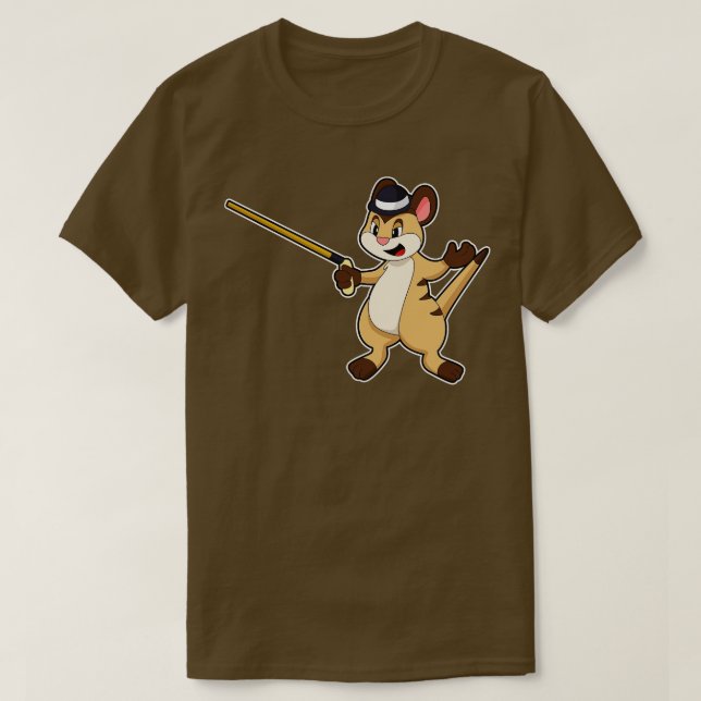 Camiseta Meerkat con palo de caminar del Gorra (Diseño del anverso)