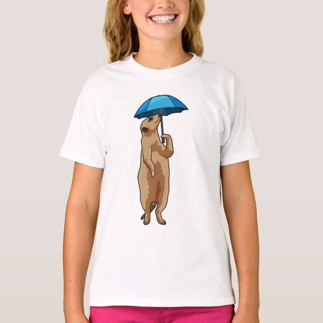 Camiseta Meerkat con paraguas (Anverso)