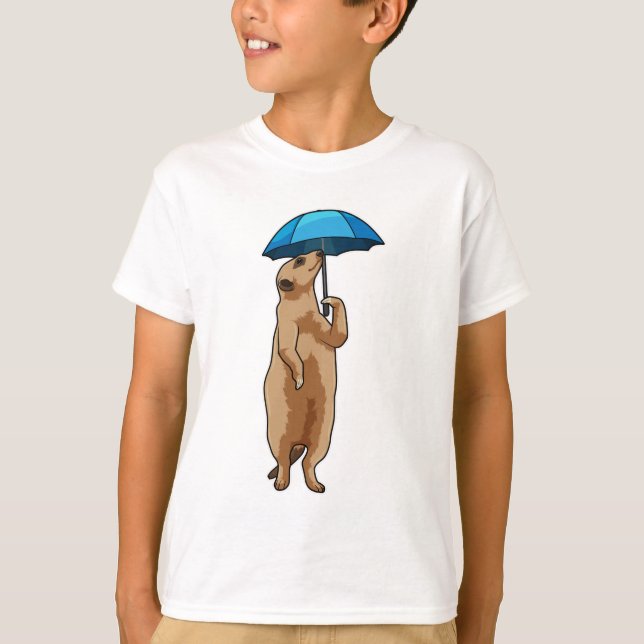 Camiseta Meerkat con paraguas (Anverso)
