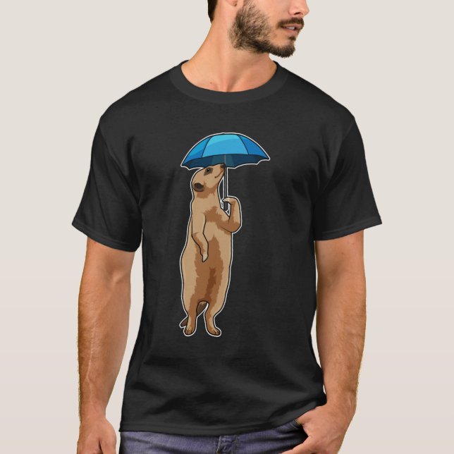 Camiseta Meerkat con paraguas (Anverso)