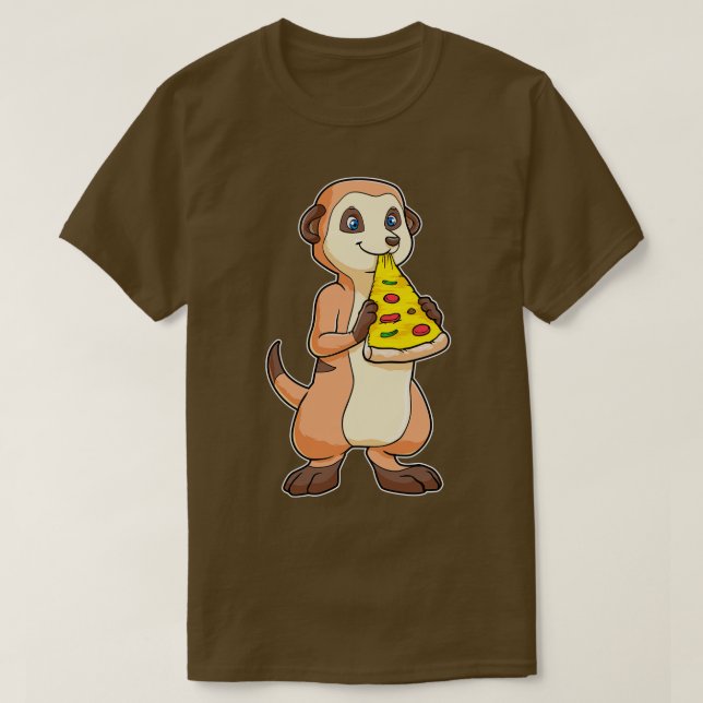 Camiseta Meerkat con pedazos de pizza (Diseño del anverso)