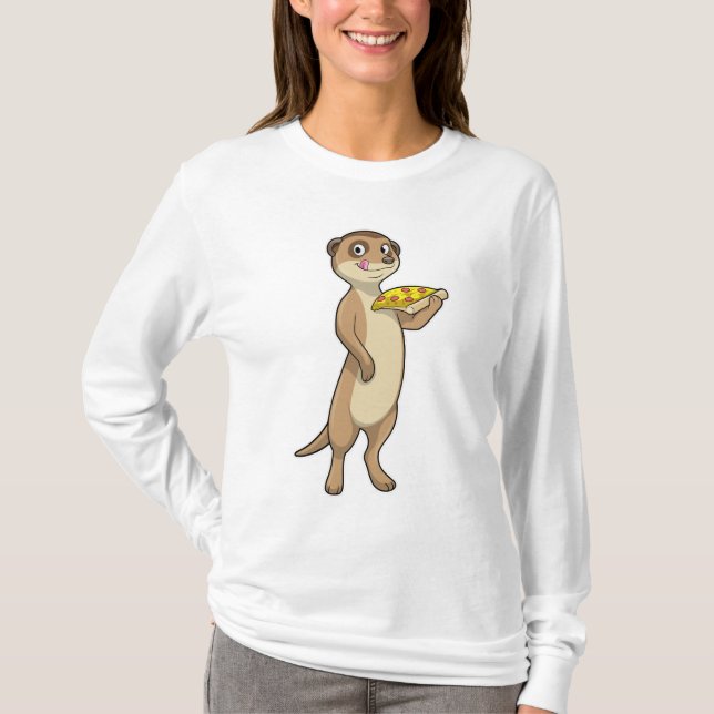 Camiseta Meerkat con pizza (Anverso)