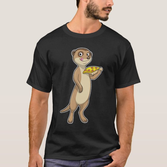 Camiseta Meerkat con pizza (Anverso)