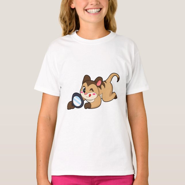 Camiseta Meerkat con vidrio de aumento (Anverso)