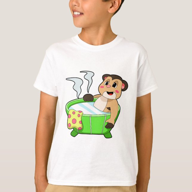 Camiseta Meerkat en bañarse en bañera (Anverso)