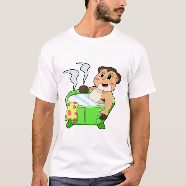 Camiseta Meerkat en bañarse en bañera (Anverso)