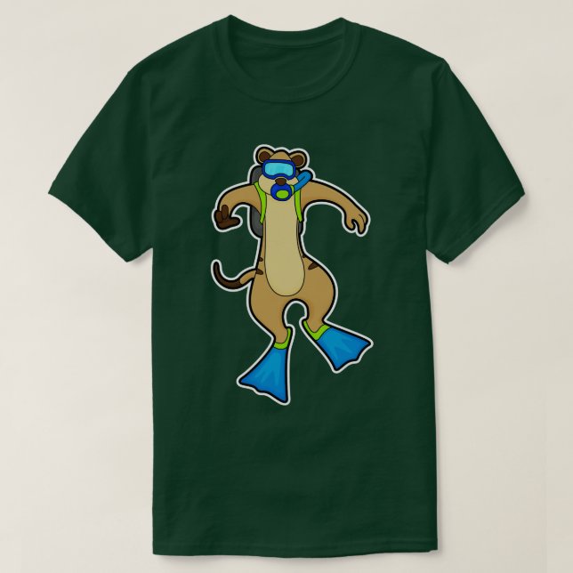 Camiseta Meerkat en buceo con gafas de natación (Diseño del anverso)