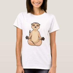 Camiseta Meerkat en la meditación del yoga