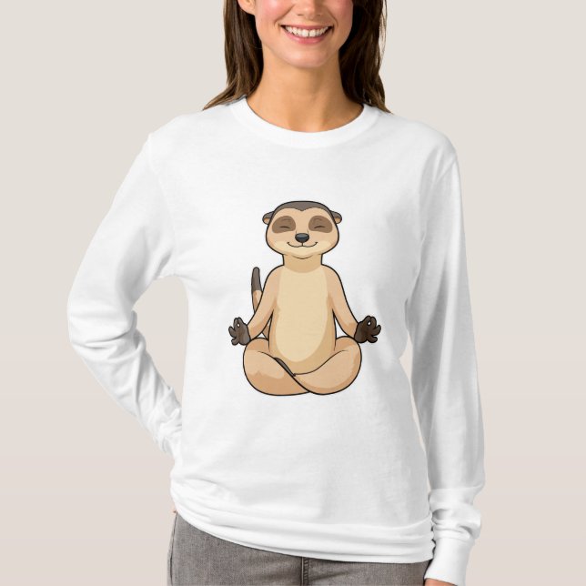 Camiseta Meerkat en la meditación del yoga (Anverso)