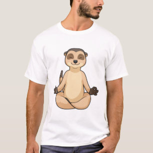 Camiseta Meerkat en la meditación del yoga
