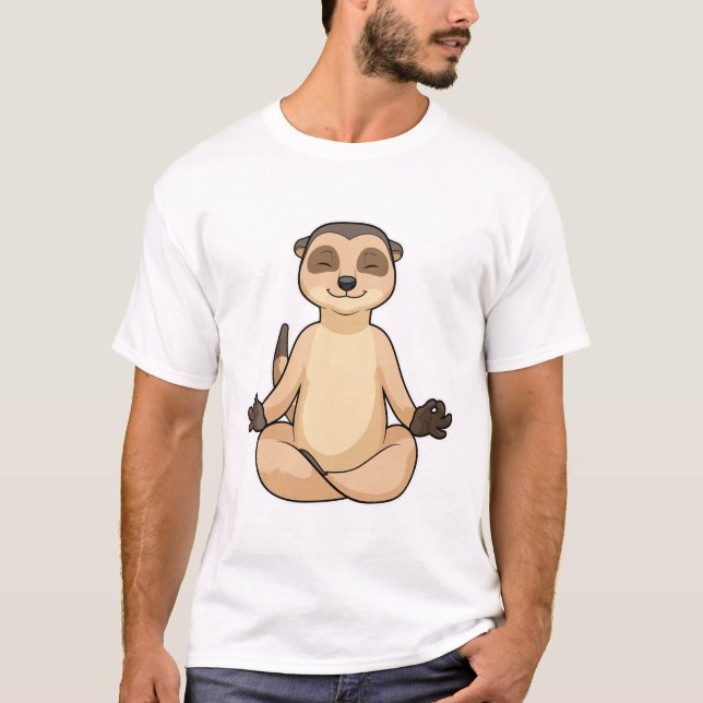 Camiseta Meerkat en la meditación del yoga (Anverso)