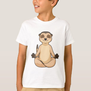 Camiseta Meerkat en la meditación del yoga