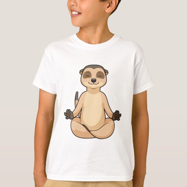 Camiseta Meerkat en la meditación del yoga (Anverso)