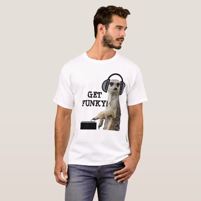 Camiseta Meerkat fresco enrrollado DJ (Anverso completo)