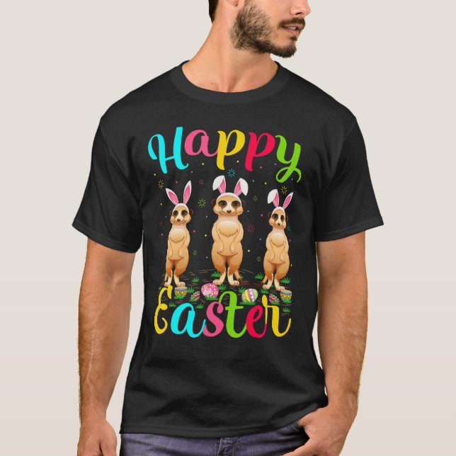 Camiseta Meerkat Funny Easter Egny Meerkat Happy Eas (Anverso)