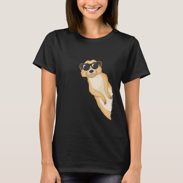 Camiseta Meerkat Gafas de sol Suricar Zoológico Exótico Sal (Anverso)