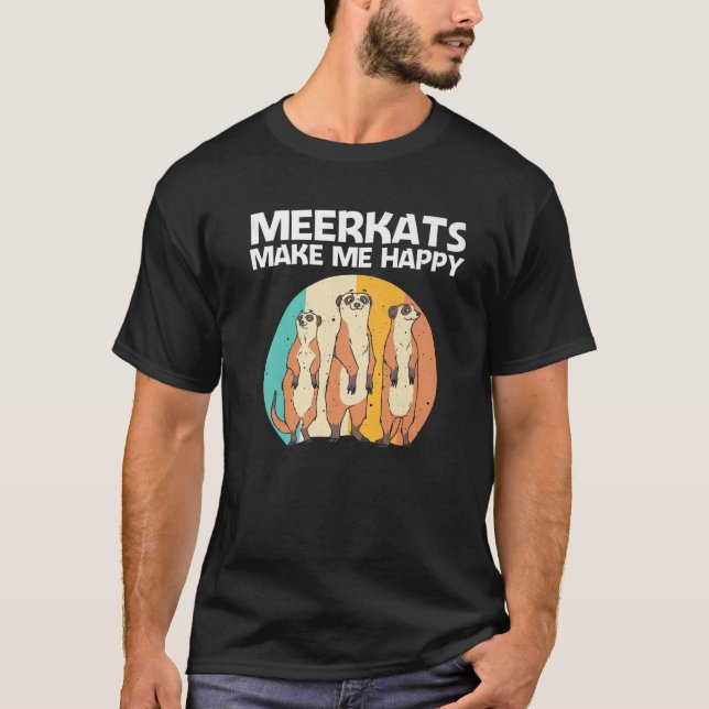 Camiseta Meerkat Gracioso Para Hombres Mujeres Retro Zoológ (Anverso)