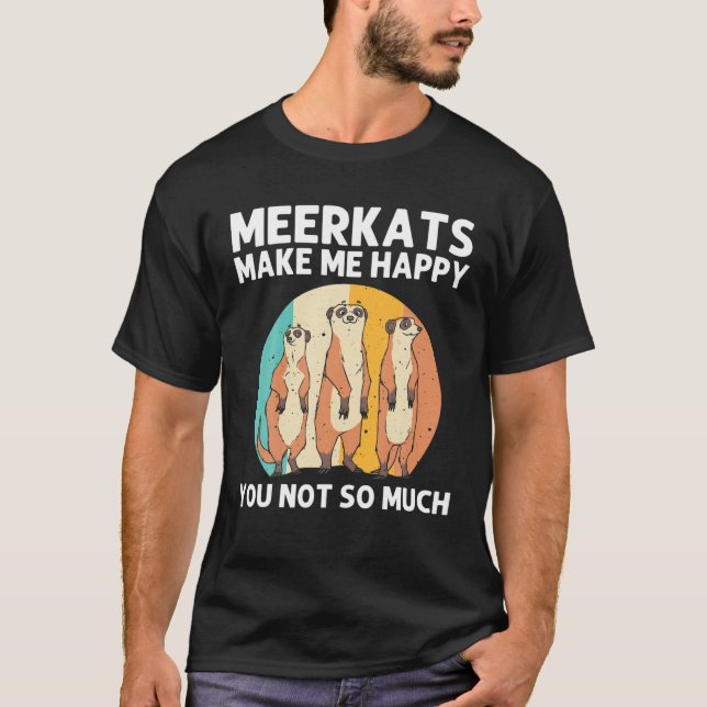 Camiseta Meerkat Gracioso Para Hombres Mujeres Retro Zoológ (Anverso)