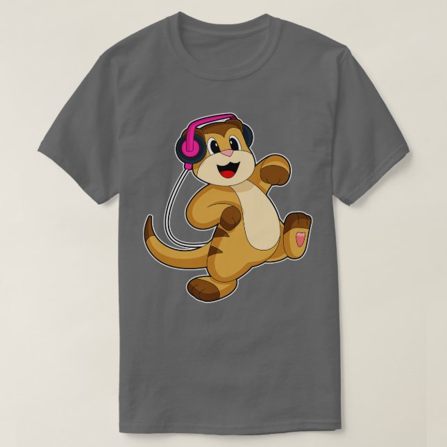 Camiseta Meerkat Headphone Music (Diseño del anverso)