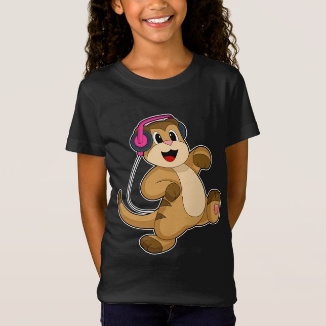 Camiseta Meerkat Headphone Music (Anverso)