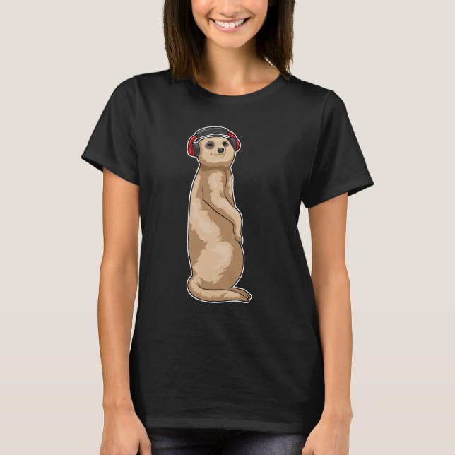 Camiseta Meerkat Headphone Music (Anverso)