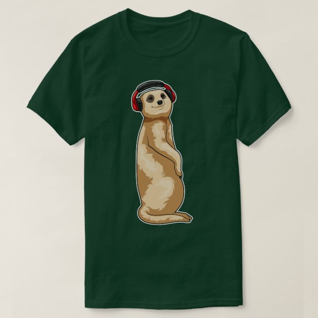 Camiseta Meerkat Headphone Music 1 (Diseño del anverso)