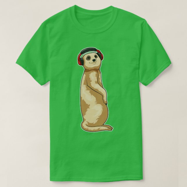 Camiseta Meerkat Headphone Music 1 (Diseño del anverso)