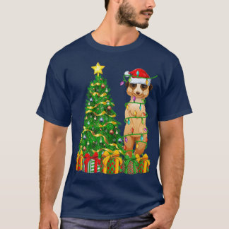 Camiseta Meerkat Iluminación de árbol de navidad coincidien