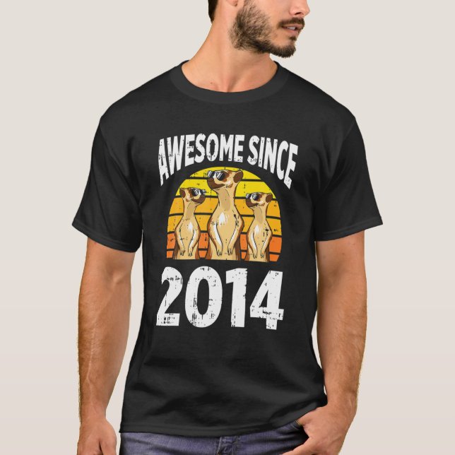 Camiseta Meerkat Impresionante Desde 2014 8º Cumpleaños Hac (Anverso)