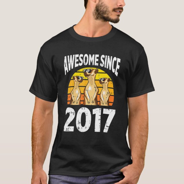 Camiseta Meerkat Impresionante Desde 2017 5º Cumpleaños Hac (Anverso)