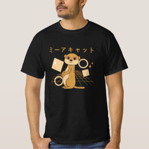 Camiseta Meerkat Japonés Kawaii Animals Retro Cute