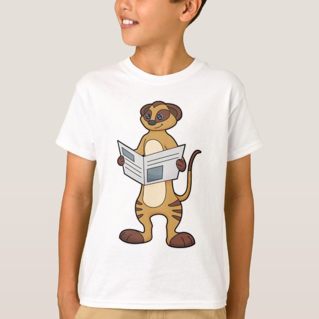 Camiseta Meerkat leyendo un periódico (Anverso)