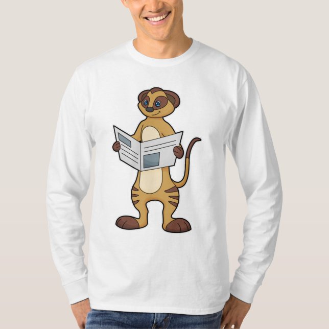 Camiseta Meerkat leyendo un periódico (Anverso)