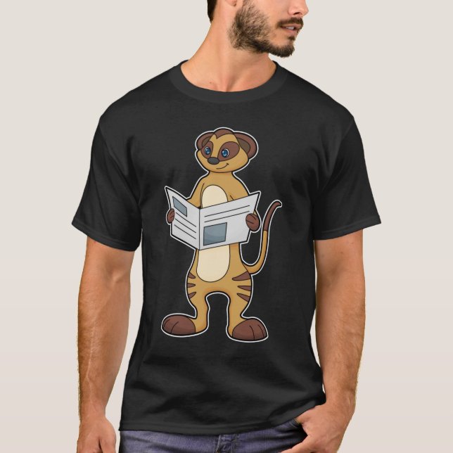 Camiseta Meerkat leyendo un periódico (Anverso)