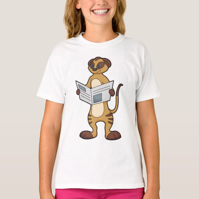 Camiseta Meerkat leyendo un periódico (Anverso)