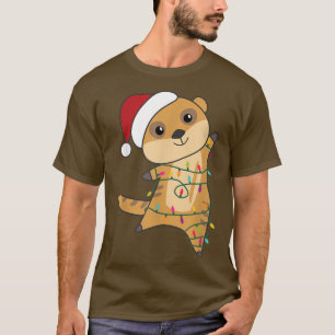 Camiseta Meerkat Merry Christmas Animal Fairy Lights Meerka