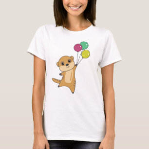 Camiseta Meerkat Moscas Con Globos Animales Cutáneos Para E