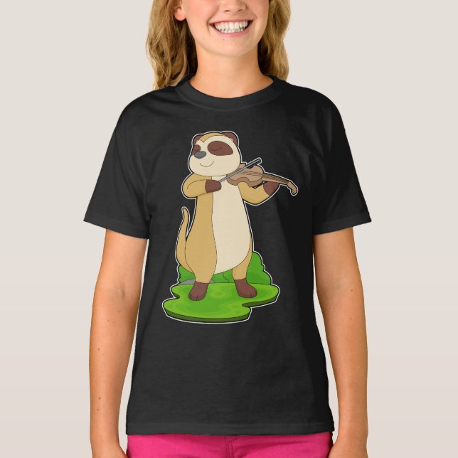 Camiseta Meerkat Músico Violin (Anverso)