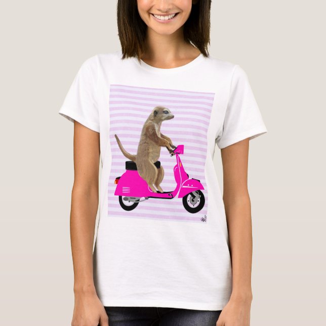 Camiseta Meerkat on Pink Moped 2 (Anverso)