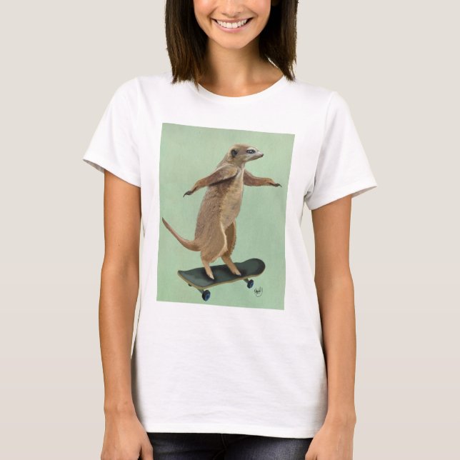 Camiseta Meerkat On Skateboard 3 (Anverso)