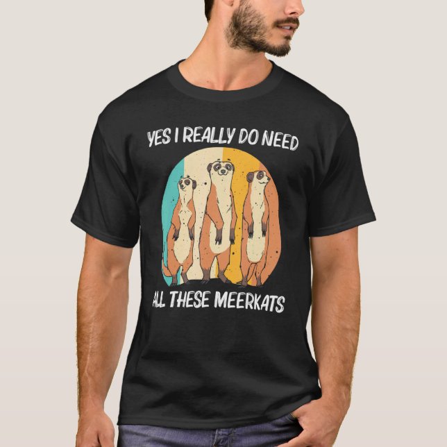 Camiseta Meerkat Para Hombres Mujeres Retro Zoológico De Vi (Anverso)