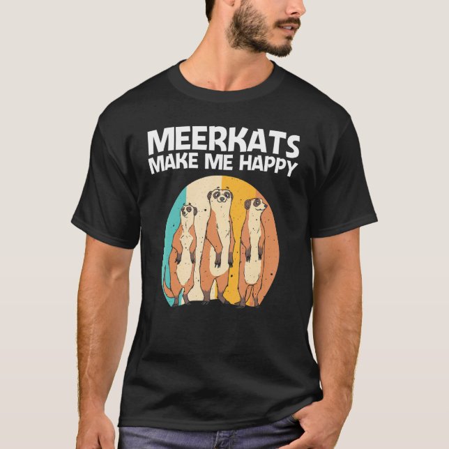 Camiseta Meerkat Para Hombres Mujeres Retro Zoológico De Vi (Anverso)