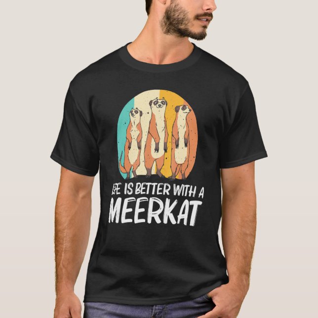 Camiseta Meerkat Para Hombres Mujeres Retro Zoológico De Vi (Anverso)
