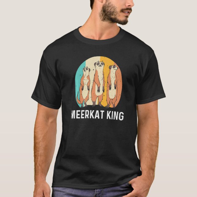 Camiseta Meerkat Para Hombres Padres Retro Zoológico De Vid (Anverso)
