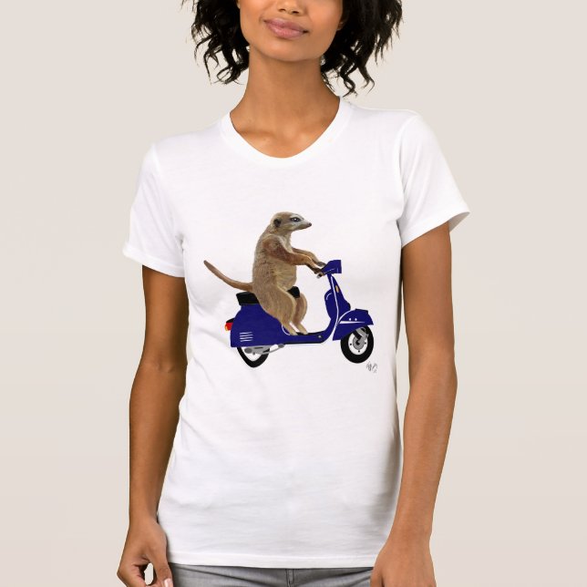 Camiseta Meerkat sobre la oped azul oscuro (Anverso)
