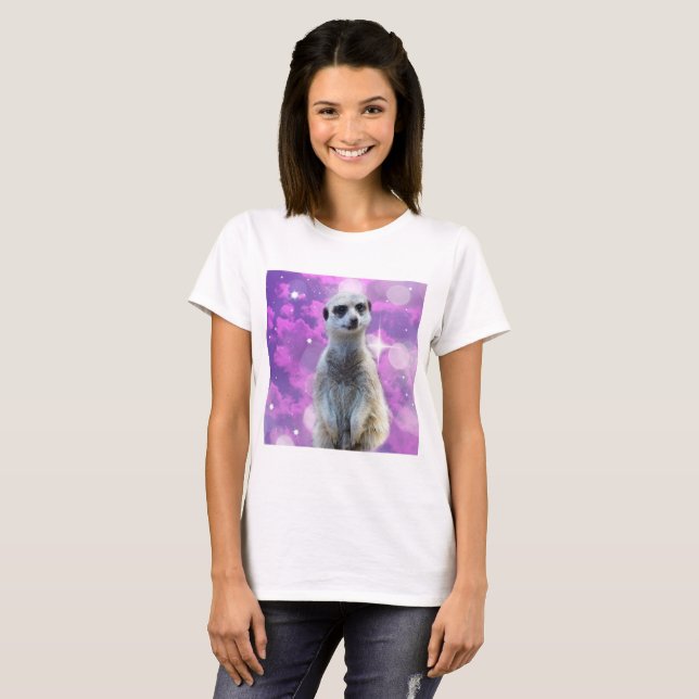 Camiseta Meerkat Sparkle rosado, (Anverso completo)