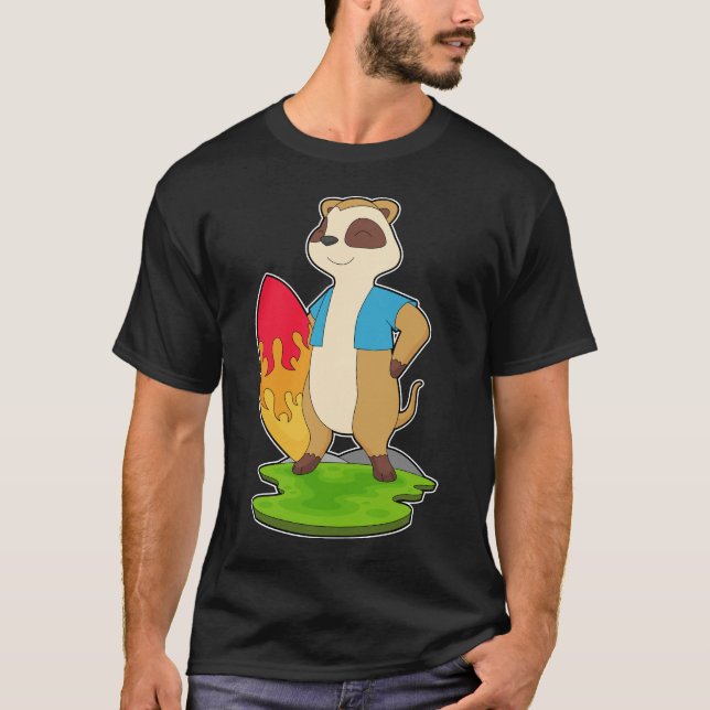 Camiseta Meerkat Surfer Surfboard (Anverso)