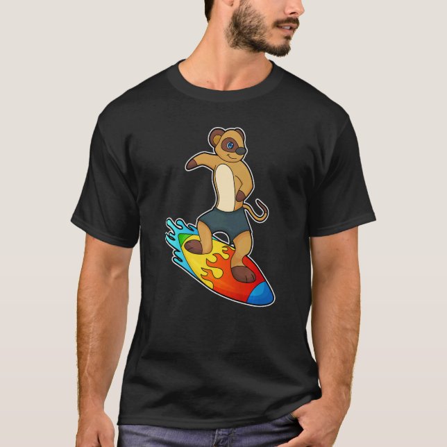 Camiseta Meerkat Surfer Surfboard Deportes acuáticos (Anverso)